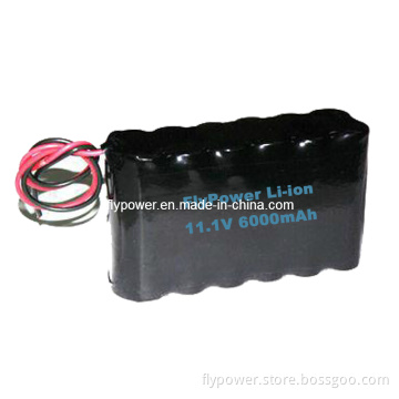 11.1V 6000mAh 26650 Li-ion Battery Pack (3S2P of FLC-26650-3000)